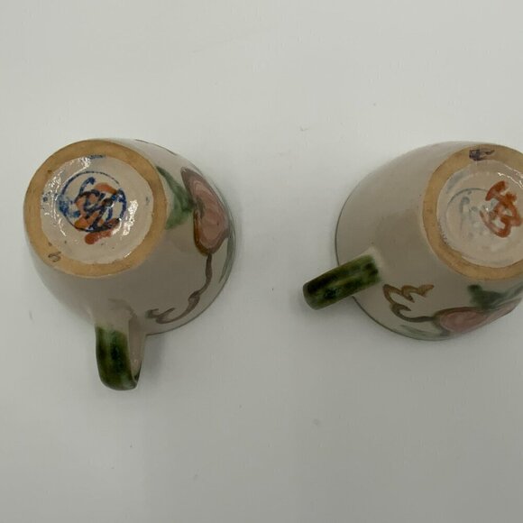 Pair of Vintage John B. Taylor USA Stoneware Coffee Cups Harvest Pear 3.5" - Picture 4 of 9